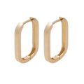 10K Solid Yellow Gold Rectangle Earrings