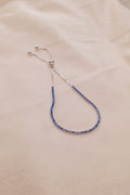 Zamari sterling silver jewelry bracelet with blue gemstones and adjustable chain closure
