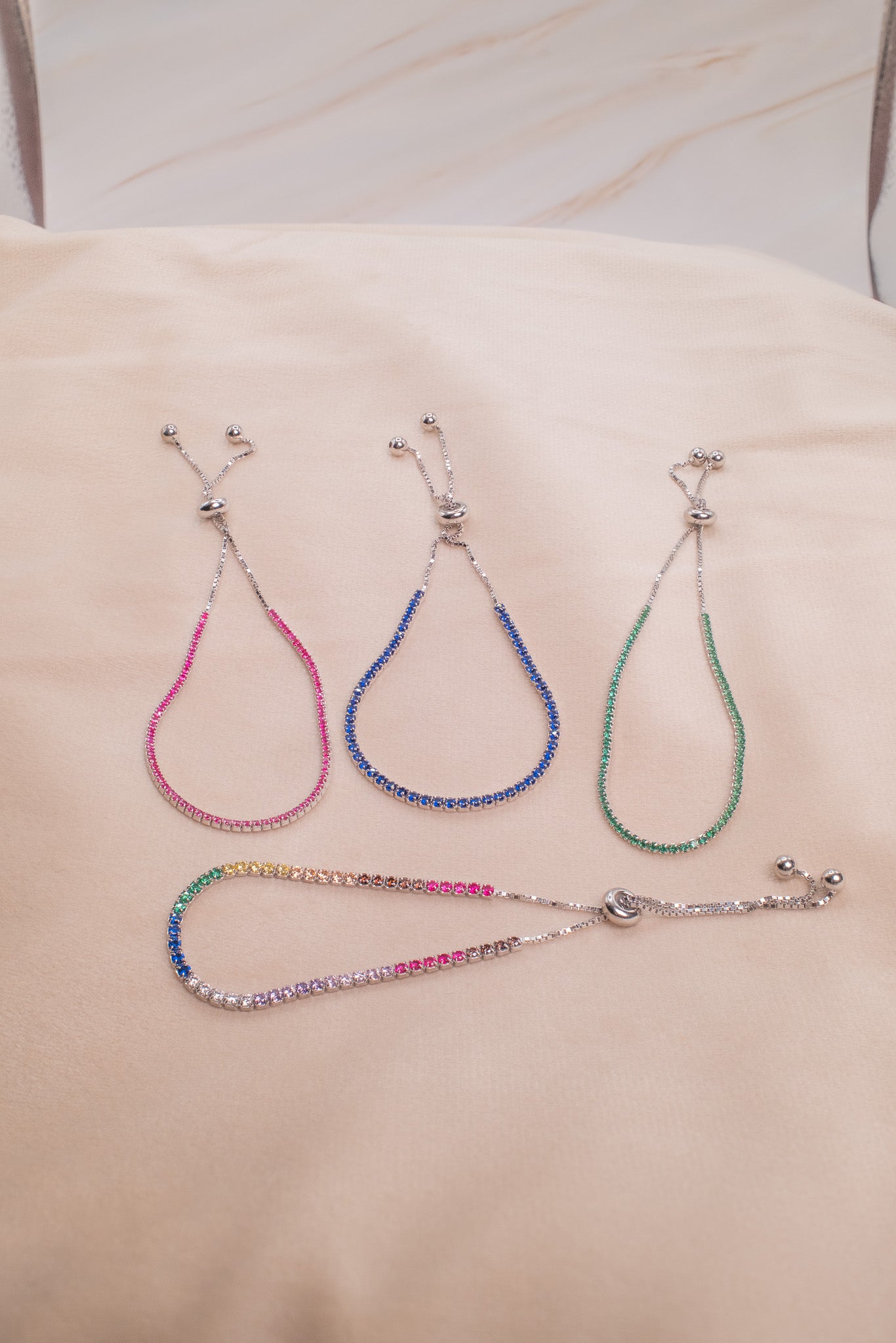 Zamari sterling silver jewelry bracelets with colorful beads in pink blue green and multicolor designs